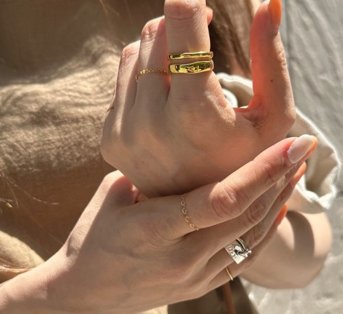 14K] Skin chain ring - DAUGHTERS JEWELRY